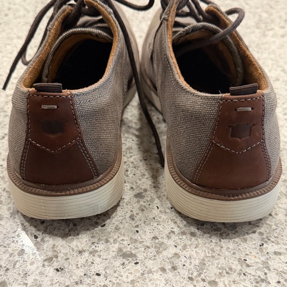 Men's Size 8 Florsheim Canvas Derby Shoes Grey/Brown - Picture 8 of 9